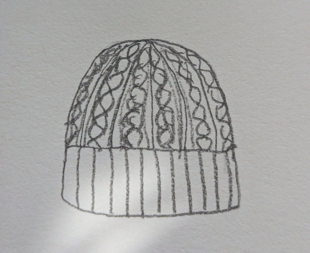 Hat sketch for cabled beanie